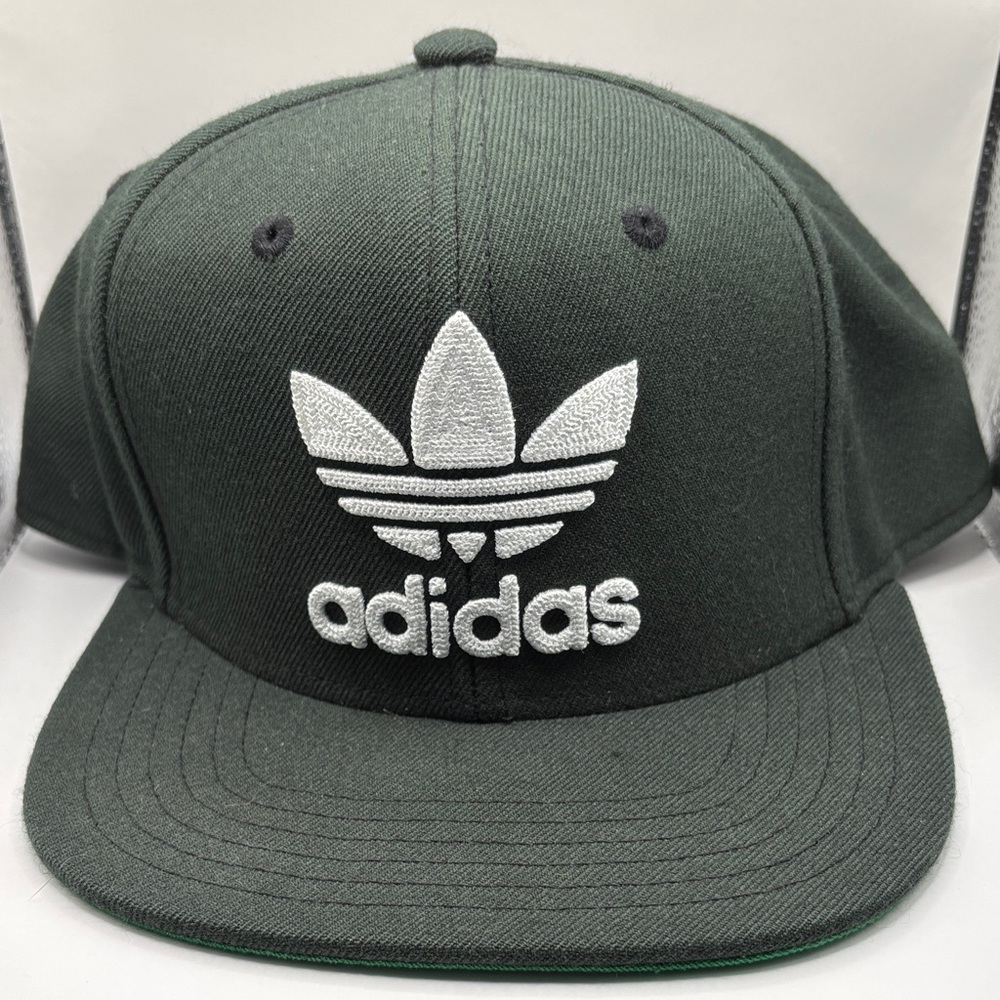 adidas Dark Green Snapback with White Trefoil